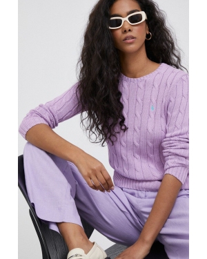 Polo Ralph Lauren sweter bawełniany damski kolor fioletowy