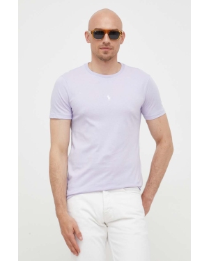 Polo Ralph Lauren t-shirt bawełniany kolor fioletowy gładki