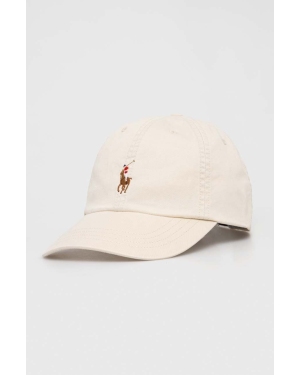 Polo Ralph Lauren czapka z daszkiem kolor beżowy gładka