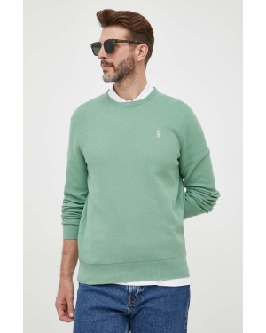 Polo Ralph Lauren sweter bawełniany kolor zielony lekki