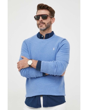 Polo Ralph Lauren sweter bawełniany kolor niebieski lekki