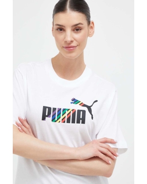 Puma t-shirt bawełniany kolor biały