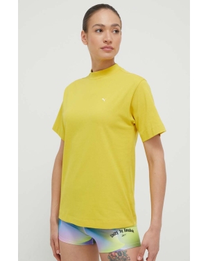 Puma t-shirt bawełniany kolor żółty