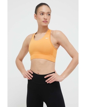 Reebok biustonosz sportowy Running Essentials kolor pomarańczowy gładki