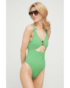 Roxy jednoczęściowy strój kąpielowy kolor zielony lekko usztywniona miseczka