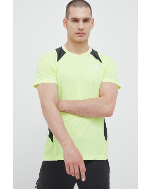 The North Face t-shirt sportowy Glacier kolor żółty wzorzysty