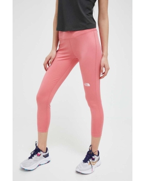 The North Face legginsy treningowe Flex kolor różowy gładkie