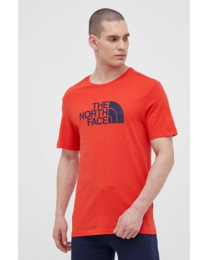 The North Face t-shirt bawełniany kolor czerwony z nadrukiem