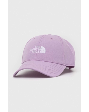 The North Face czapka z daszkiem kolor fioletowy z aplikacją
