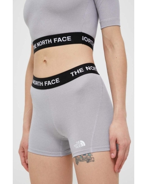 The North Face szorty treningowe kolor szary z nadrukiem high waist