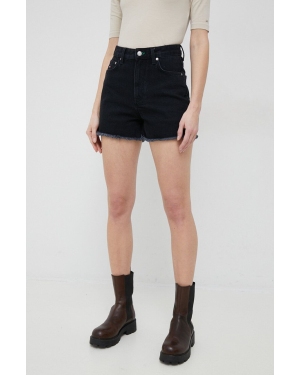 Tommy Hilfiger szorty jeansowe x Shawn Mendes damskie kolor czarny gładkie high waist