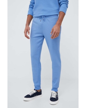 Tommy Hilfiger spodnie lounge kolor niebieski gładkie