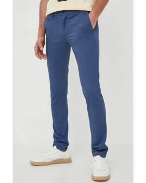 Tommy Hilfiger spodnie męskie kolor niebieski dopasowane