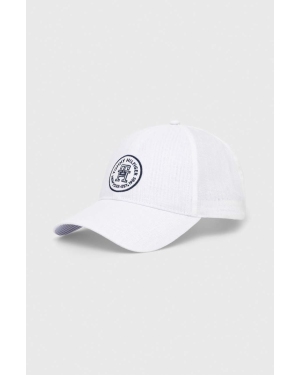 Tommy Hilfiger czapka z daszkiem lniana kolor biały z aplikacją