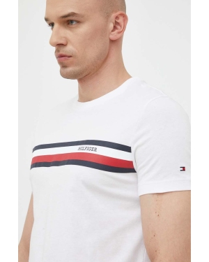 Tommy Hilfiger t-shirt bawełniany kolor biały z nadrukiem