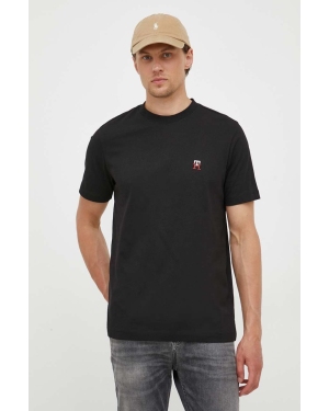 Tommy Hilfiger t-shirt bawełniany kolor czarny z aplikacją