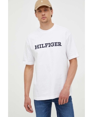 Tommy Hilfiger t-shirt bawełniany kolor biały z aplikacją