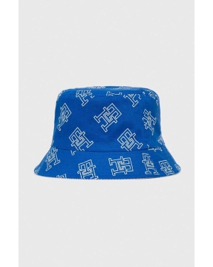 Tommy Hilfiger kapelusz dwustronny bawełniany kolor niebieski