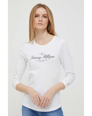 Tommy Hilfiger longsleeve bawełniany kolor biały
