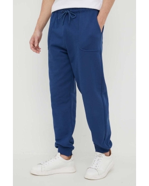 Trussardi spodnie dresowe męskie kolor niebieski gładkie