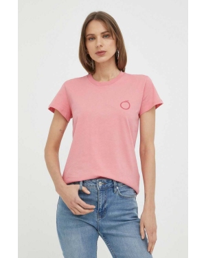 Trussardi t-shirt bawełniany kolor różowy