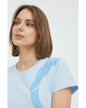 Trussardi t-shirt bawełniany kolor niebieski