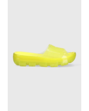 UGG klapki Jella Clear Slide damskie kolor żółty na platformie 1136763