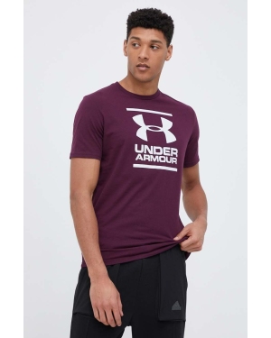 Under Armour t-shirt funkcyjny kolor fioletowy z nadrukiem