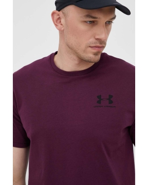 Under Armour t-shirt męski kolor fioletowy gładki