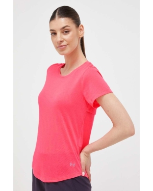 Under Armour t-shirt do biegania kolor różowy