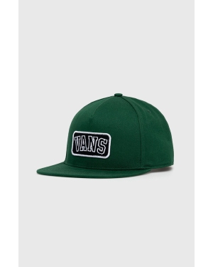 Vans czapka z daszkiem kolor zielony z aplikacją