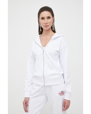Armani Exchange bluza damska kolor biały z kapturem gładka