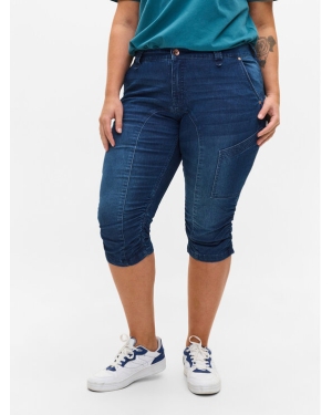 Zizzi Szorty jeansowe J10111A Granatowy Slim Fit