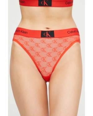 Calvin Klein Underwear figi kolor czerwony z koronki