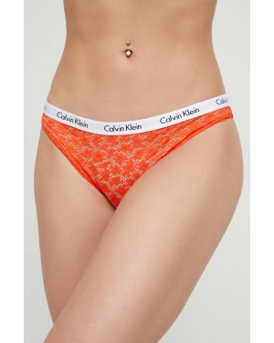 Calvin Klein Underwear figi kolor pomarańczowy z koronki