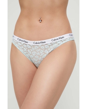 Calvin Klein Underwear figi kolor turkusowy z koronki