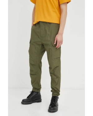 G-Star Raw spodnie bawełniane kolor zielony proste