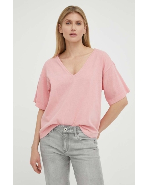 G-Star Raw t-shirt bawełniany kolor różowy
