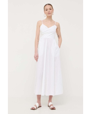 Marella sukienka kolor biały maxi rozkloszowana