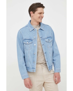 Sisley kurtka jeansowa męska kolor niebieski przejściowa