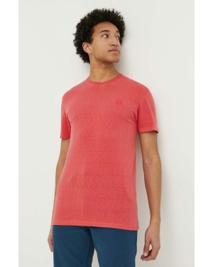 Superdry t-shirt bawełniany kolor czerwony gładki