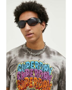 Superdry t-shirt męski kolor szary wzorzysty