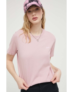 Superdry t-shirt bawełniany kolor różowy