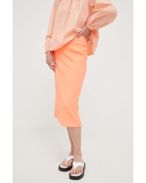 Drykorn spódnica kolor pomarańczowy midi ołówkowa