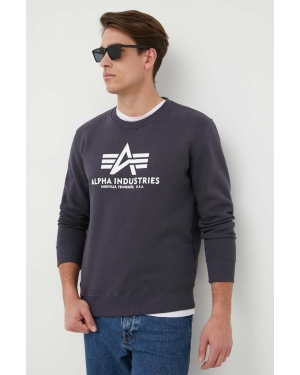 Alpha Industries bluza Basic Sweater męska kolor granatowy z nadrukiem 178302.02