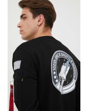 Alpha Industries bluza Space Shuttle Sweater męska kolor czarny z nadrukiem 178307.03