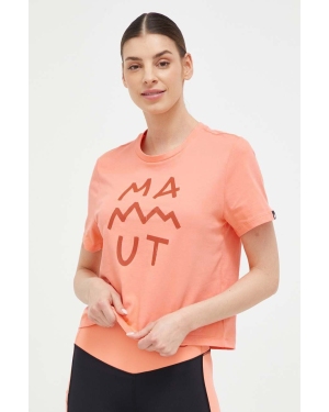 Mammut t-shirt Massone Lettering damski kolor różowy