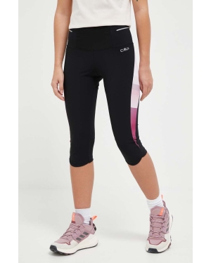 CMP legginsy sportowe damskie kolor czarny wzorzyste