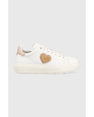 Love Moschino sneakersy skórzane Sneakerd Bold 40 kolor biały JA15384G1G