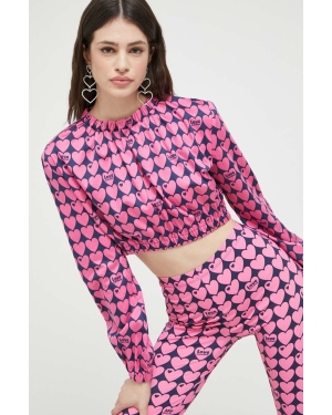 Love Moschino bluzka damska kolor różowy wzorzysta